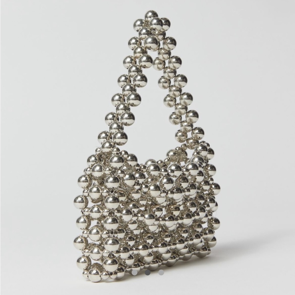 Silver Beaded Women's Bag